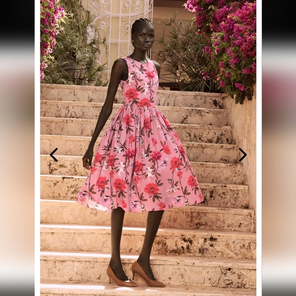 Eliza Christoph Kerubo Open Back Floral Midi Dress - Picture 1 of 8